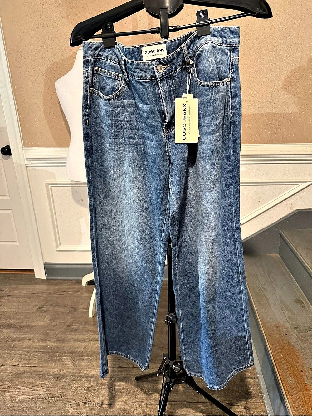 GOGO Jeans Wide Leg Low Rise Blue Jeans NWT